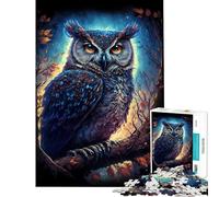 Puzzle da 1000 pezzi per adulti puzzle con gufo guardiano notturno giocattoli fai da te antistress attività divertenti da fare a casa (dimensioni 38x26cm)