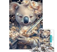 Puzzle da 1000 pezzi per adulti puzzle con koala e samurai puzzle di animali per adulti gioco rompicapo assemblaggio di modelli gioco stimolante regalo (dimensioni 38x26cm)