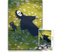 Puzzle da 1000 pezzi per adulti, puzzle con la morte e il gatto nel campo di fiori, gioco impegnativo, giocattoli, idee regalo, sfide difficili, dimensioni 50x75cm