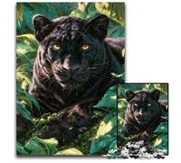 Puzzle da 1000 pezzi per adulti, puzzle con leopardo nero della giungla, giochi educativi, migliora l'amore tra coppie dai 14 anni in su, 50x75cm