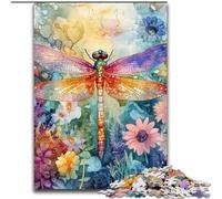 Puzzle da 1000 pezzi per adulti, puzzle con libellula ad acquerello, gioco rompicapo da 1000 pezzi per adolescenti, regalo perfetto per una serata di giochi in famiglia (dimensioni 50x75cm)