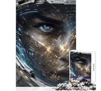 Puzzle da 1000 pezzi per adulti puzzle con l'occhio dell'astronauta che riflette le luci della città giocattolo decorazione da parete regalo di compleanno gioco pratico migliora l'amore tra coppie