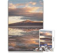 Puzzle da 1000 pezzi per adulti, puzzle con montagna riflessa nell'acqua al tramonto, giocattoli, giochi educativi per il divertimento in famiglia, opera d'arte, regalo, dimensioni 50x75cm