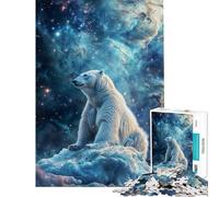 Puzzle da 1000 pezzi per adulti puzzle con nebulosa cosmica e orso polare decorazione per la casa giocattoli regali per donne regali per amici e familiari (38x52cm)