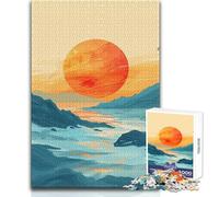 Puzzle da 1000 pezzi per adulti, puzzle con onde dell'oceano, raggi del sole, giocattoli, giochi educativi per il divertimento in famiglia, opera d'arte, regalo, dimensioni 50x75cm