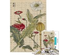 Puzzle da 1000 pezzi per adulti puzzle con papavero comune puzzle per adolescenti gioco rompicapo un'opera d'arte gioco stimolante regalo (dimensioni 38x52cm)