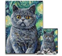 Puzzle da 1000 pezzi per adulti, puzzle con pittura a olio di gatti, giocattoli educativi per l'apprendimento, ideale come regalo per tutta la famiglia dai 14 anni in su, 50x75cm