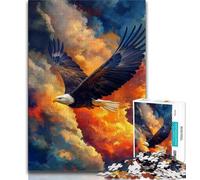 Puzzle da 1000 pezzi per adulti puzzle con pittura a olio raffigurante un'aquila ideali come regalo per tutta la famiglia dai 14 anni in su 75x50cm