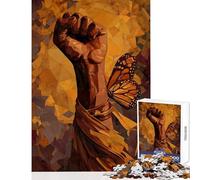 Puzzle da 1000 pezzi per adulti puzzle con pugno alzato e farfalla giocattoli fai da te opere d'arte regali giochi educativi collezione di artisti belle arti (dimensioni 50x75cm)