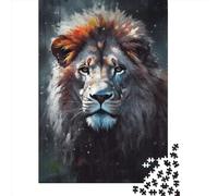 Puzzle da 1000 pezzi per adulti, puzzle con ritratto di leone dipinto a olio, set di puzzle per la famiglia, puzzle di carta, puzzle di sfida mentale 1000 pezzi (38x26 cm)