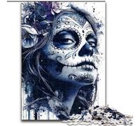 Puzzle da 1000 pezzi per adulti, puzzle con teschio messicano ad acquerello, perfetto per adolescenti, per rafforzare i legami familiari, rompicapo e regalo fai da te per la casa dimensioni 26x38cm