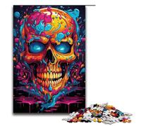 Puzzle da 1000 pezzi per adulti puzzle con teschio psichedelico colorato gioco impegnativo un'opera d'arte adatta per adolescenti dai 14 anni in su 75x50 cm