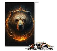 Puzzle da 1000 pezzi per adulti puzzle con testa di orso di fuoco gioco impegnativo un'opera d'arte adatta per adolescenti dai 14 anni in su 75x50 cm