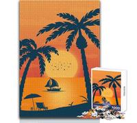 Puzzle da 1000 pezzi per adulti, puzzle con tramonto da sogno sulla spiaggia, giocattoli, giochi educativi per il divertimento in famiglia, opera d'arte, regalo, dimensioni 38x26cm