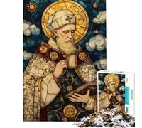 Puzzle da 1000 pezzi per adulti puzzle con vetrate artistiche puzzle del Papa per adulti giocattoli fai da te sfida difficile difficile e stimolante (dimensioni 50x75cm)