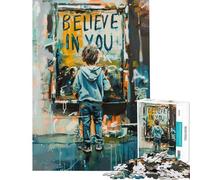 Puzzle da 1000 pezzi per adulti puzzle "Credi in te stesso" puzzle per adolescenti giocattolo antistress attività divertenti per alleviare lo stress a casa (dimensioni 38x52cm)