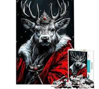 Puzzle da 1000 pezzi per adulti puzzle "Crimson Deer King" gioco pratico antistress regalo di Natale o compleanno (dimensioni 38x52cm)