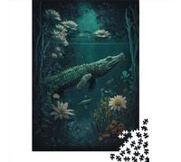 Puzzle da 1000 pezzi per adulti, puzzle Crocodile Wonder per adulti e puzzle di carta, decorazioni per la casa, regali per le vacanze, 38x26 cm/1000 pezzi