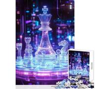 Puzzle da 1000 pezzi per adulti puzzle cyberpunk pezzi degli scacchi giocattoli antistress regali di Babbo Natale segreto per giochi educativi adatti per decorazioni da scrivania dimensioni 50x75cm