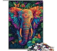 Puzzle da 1000 pezzi per adulti, puzzle da 1000 pezzi con elefante della giungla, rompicapo impegnativo per adolescenti, divertimento per famiglie, regalo fai da te per la casa (dimensioni 50x75cm)