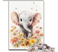 Puzzle da 1000 pezzi per adulti, puzzle da 1000 pezzi con elefanti acquerellati, puzzle da 1000 pezzi per adulti, sfida difficile impossibile, giocattolo per adolescenti (dimensioni 50x75cm)
