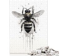 Puzzle da 1000 pezzi per adulti, puzzle da 1000 pezzi con inchiostro nero raffigurante la bellezza delle api, gioco difficile e stimolante, 1000 pezzi (75x50 cm)
