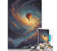 Puzzle da 1000 pezzi per adulti, puzzle da 1000 pezzi raffigurante una mongolfiera dipinta a olio, perfetto per le serate di gioco, giocattolo colorato per la casa, regalo (dimensioni 75x50cm)