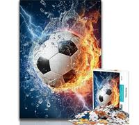 Puzzle da 1000 pezzi per adulti puzzle da 1000 pezzi sul calcio sul ghiaccio e sul fuoco giocattoli per l'intrattenimento della famiglia con poster abbinato e foglio di quiz 38x26cm