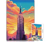 Puzzle da 1000 pezzi per adulti, puzzle da regalo, Empire State Pixel Art, rompicapo, giochi per famiglie, analisi e logica, giocattoli fai da te, dimensioni 38x26cm