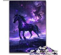 Puzzle da 1000 pezzi per adulti, puzzle da sogno con cavallo viola per adulti, attività da fare a casa per feste, compleanni e serate di giochi in famiglia, dimensioni 38x26cm
