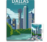 Puzzle da 1000 pezzi per adulti, puzzle Dallas, Texas, Stati Uniti, gioco stimolante, giocattoli, modello, assemblaggio, regalo di compleanno, dimensioni 38x26cm