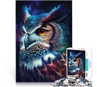 Puzzle da 1000 pezzi per adulti puzzle d'arte gufo galassia giocattoli difficili da completare ma divertenti e umoristici 26x38cm