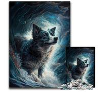 Puzzle da 1000 pezzi per adulti, puzzle del cane Border Collie per adulti, ideale per gli innamorati, perfetto regalo di Natale, Capodanno, San Valentino 50x75CM/19,68x29,52 pollici