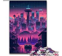Puzzle da 1000 pezzi per adulti, puzzle del centro di Seattle, dimensioni 50x75cm, per adolescenti e ragazzi, compleanno e festa.