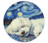 Puzzle da 1000 pezzi per adulti, puzzle del cielo notturno del Bichon Frise, gioco interattivo per famiglie, regalo creativo con illustrazioni colorate (67,5x67,5cm)