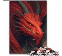 Puzzle da 1000 pezzi per adulti, puzzle del drago rosso per adulti, sviluppa la coordinazione occhio-mano, perfetto come regalo di compleanno (dimensioni 26x38cm)