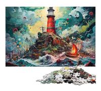 Puzzle da 1000 pezzi per adulti puzzle del faro marino per adulti e bambini puzzle in legno ottimo regalo (dimensioni 75x50 cm)