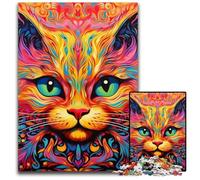 Puzzle da 1000 pezzi per adulti, puzzle del gatto giallo per adulti, gioco rompicapo per adolescenti, regalo perfetto per le vacanze, 50x75CM/19,68x29,52 pollici