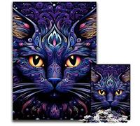 Puzzle da 1000 pezzi per adulti, puzzle del gatto nero per adulti, gioco rompicapo per adolescenti, regalo perfetto per le vacanze, 50x75CM/19,68x29,52 pollici
