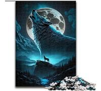 Puzzle da 1000 pezzi per adulti, puzzle del lupo che ulula, realizzato in cartone, rompicapo impegnativo per adolescenti, divertente serata di giochi in famiglia, 1000 pezzi(26x38cm)