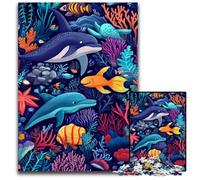 Puzzle da 1000 pezzi per adulti, puzzle del mondo degli animali marini, giocattoli educativi per l'apprendimento, ideali come regali per tutta la famiglia dai 14 anni in su, 26x38cm