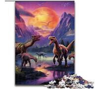 Puzzle da 1000 pezzi per adulti, puzzle del mondo dei dinosauri in cartone, rompicapo impegnativo per adolescenti, divertente serata di giochi in famiglia, 1000 pezzi(26x38cm)