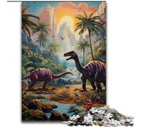 Puzzle da 1000 pezzi per adulti, Puzzle del mondo dei dinosauri, in legno, attività educativa per lo sviluppo delle abilità cognitive, 1000 pezzi(50x75cm)