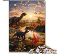 Puzzle da 1000 pezzi per adulti, Puzzle del mondo dei dinosauri, in legno, attività educativa per lo sviluppo delle abilità cognitive, 1000 pezzi(50x75cm)