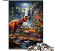 Puzzle da 1000 pezzi per adulti, Puzzle del mondo dei dinosauri in legno, design intricato per adolescenti, decorazioni fai da te e divertimento che stimola il cervello, 1000 pezzi(50x75cm)