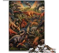 Puzzle da 1000 pezzi per adulti,Puzzle del mondo dei dinosauri,Realizzato in cartone,Perfetto per il divertimento in famiglia,giochi di società,bomboniere per feste di compleanno,1000 pezzi(26x38cm)