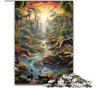 Puzzle da 1000 pezzi per adulti,Puzzle del mondo dei dinosauri,Realizzato in cartone,Perfetto per il divertimento in famiglia,giochi di società,bomboniere per feste di compleanno,1000 pezzi(26x38cm)