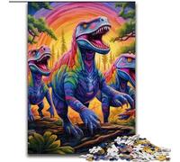 Puzzle da 1000 pezzi per adulti, puzzle del mondo dei dinosauri, realizzato in legno, rompicapo stimolante per adolescenti, gioco interattivo divertente per famiglie, 1000 pezzi(50x75cm)