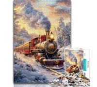 Puzzle da 1000 pezzi per adulti puzzle del treno della neve per adolescenti giocattoli avvincenti per la decorazione della casa sfida di intelligenza cerebrale 75x50cm