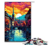 Puzzle da 1000 pezzi per adulti puzzle della città vecchia di Zurigo regali di compleanno per adolescenti dai 14 anni in su 75x50 cm